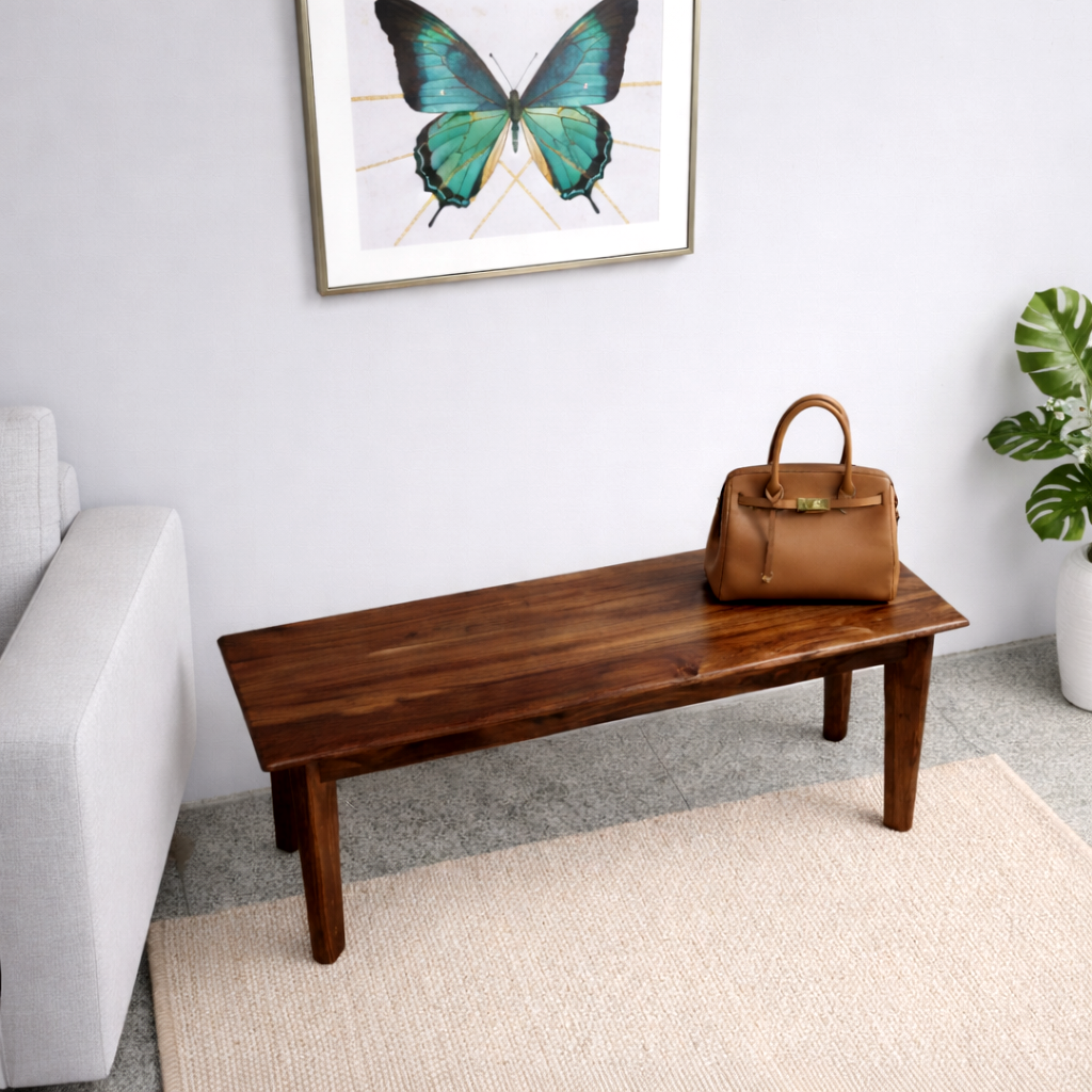 Sheesham Wood Bench Side View | Mamta Handicraft