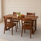 WillowCraft Solid Wood 4 seater Dining Table set