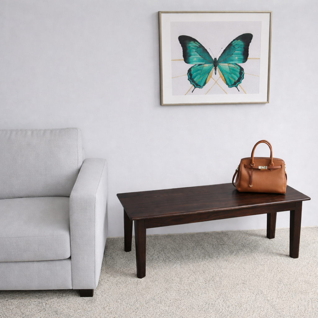 Urban Living Solid Sheesham Wood Bench-Walnut