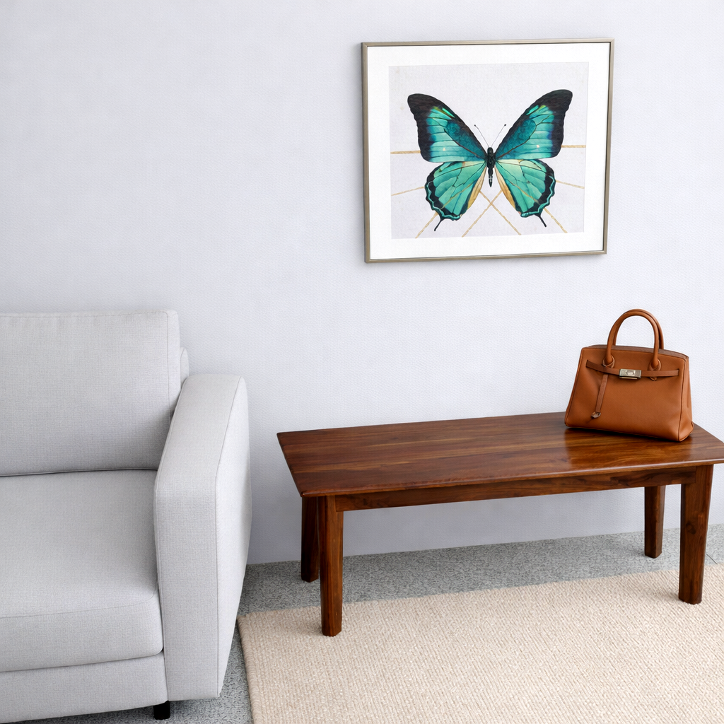 Urban Living Solid Sheesham Wood Bench-Honey