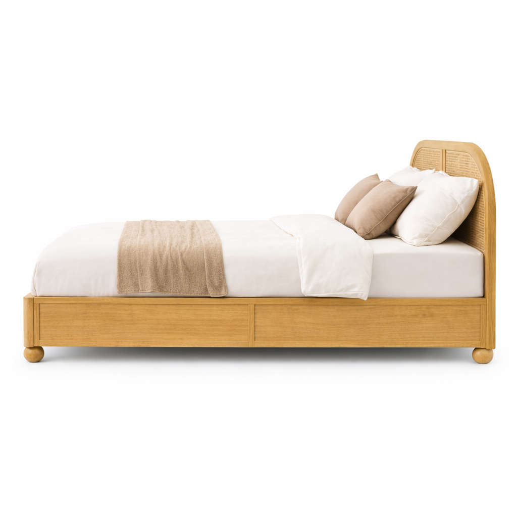 Valencia Rattan Hydraulic Storage Bed Lifestyle | Mamta Handicraft