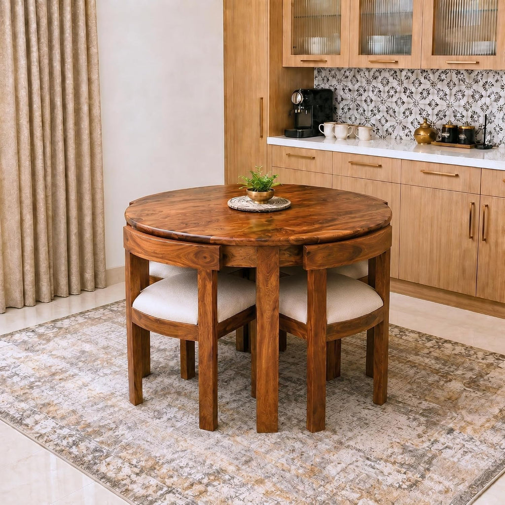 Velmora Solid Sheesham Wood Dining Table Set