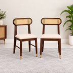 Ashton Solid Wood Rattan Cane Chair Set Of 2