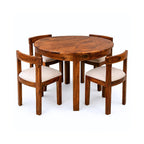 Velmora Solid Sheesham Wood Dining Table Set