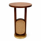 Cane Accent Side Table Front View | Mamta Handicraft