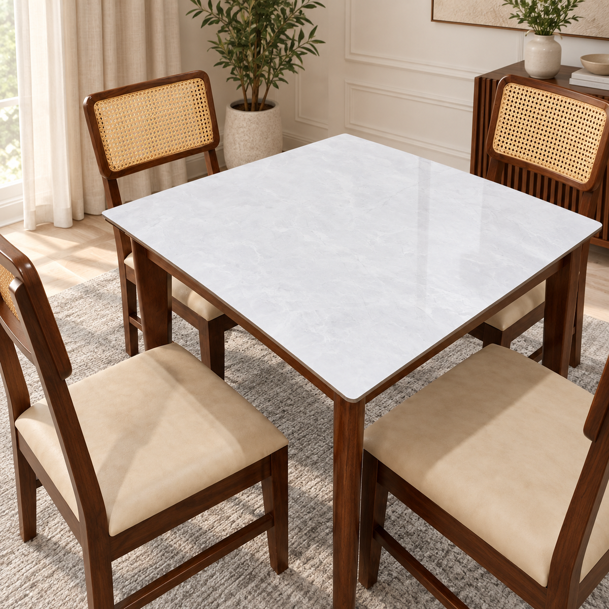 Modern Ceramic Top Dining Table -4 Seater