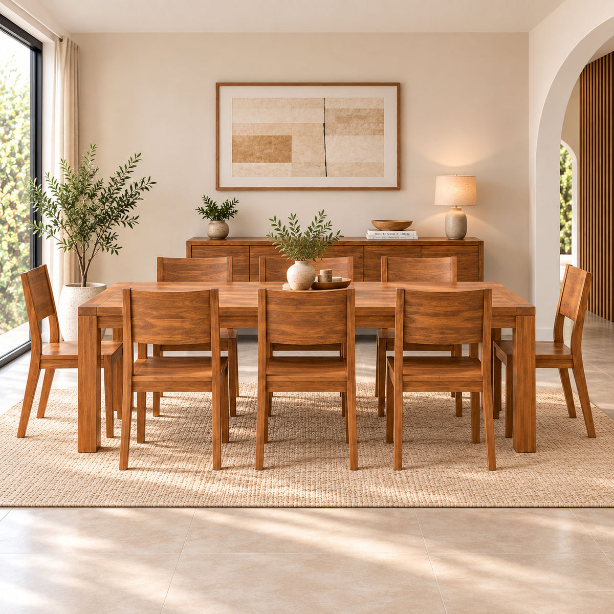 Spain Teak Wood Dining Chair  (Set of 2)