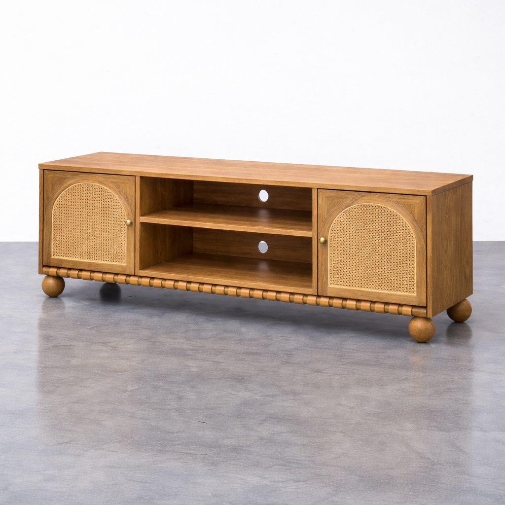 Valencia Rattan Arched  Wooden TV Media Unit