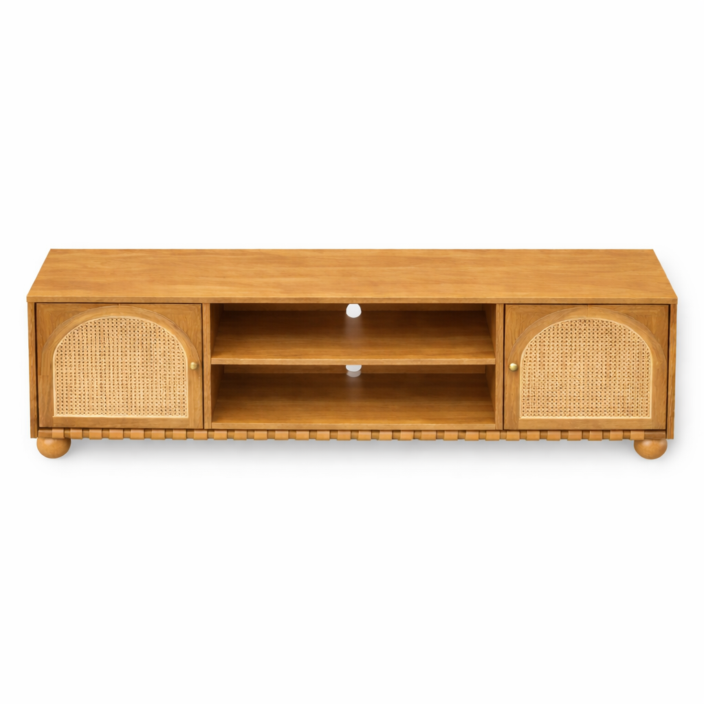 Valencia Rattan Arched TV Media Unit Lifestyle | Mamta Handicraft