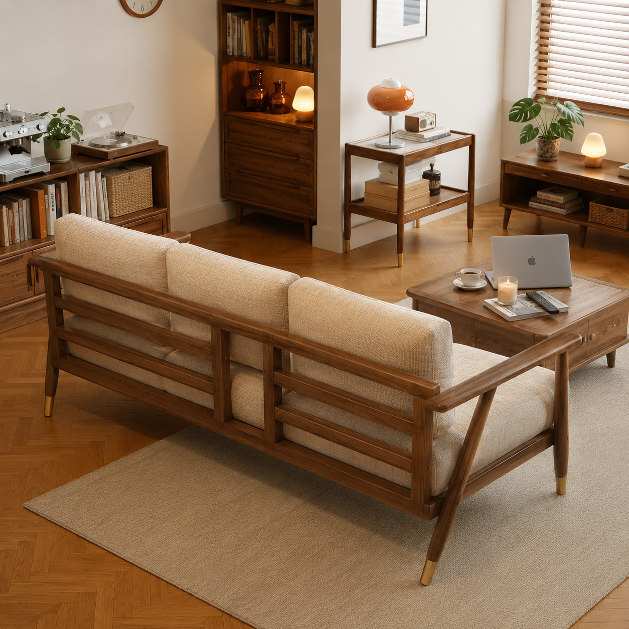 Milano Italian 3 Seater Sofa Side View | Mamta Handicraft