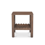 Indiana Scalloped Edge Solid Wood Accent Table – Modern Side Table