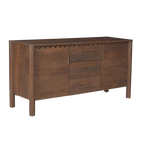 Indiana Scalloped Edge Solid Wood Sideboard – Modern Storage Cabinet