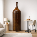 Modern Bottle-Shaped Sheesham Wood Bar Cabinet with Door | Mamta Handicraft