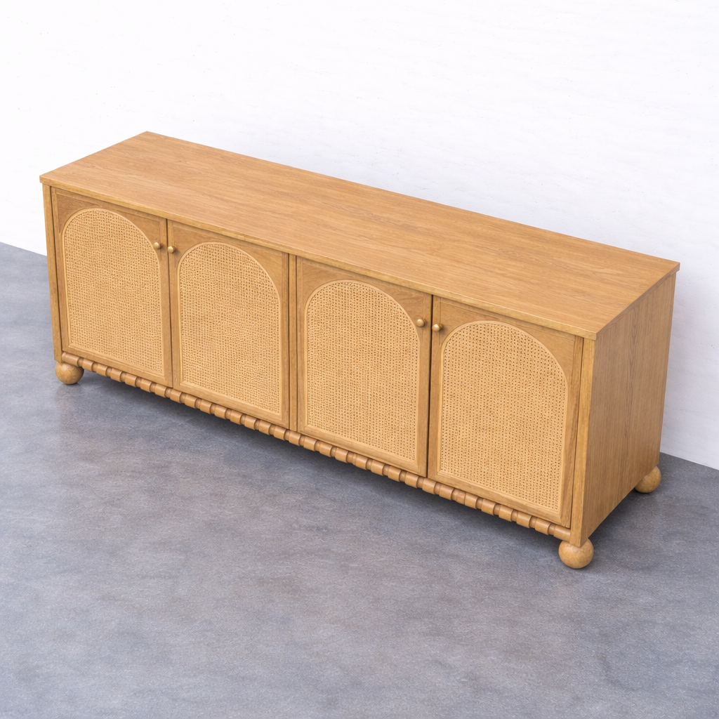 Valencia Rattan Sideboard Side View | Mamta Handicraft