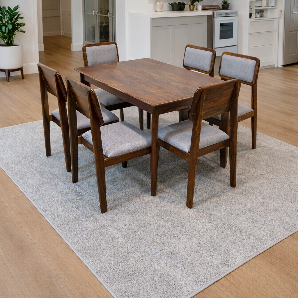 Urban Living Solid Sheesham Wood 6 Seater Dining Table Set | Mamta Handicraft