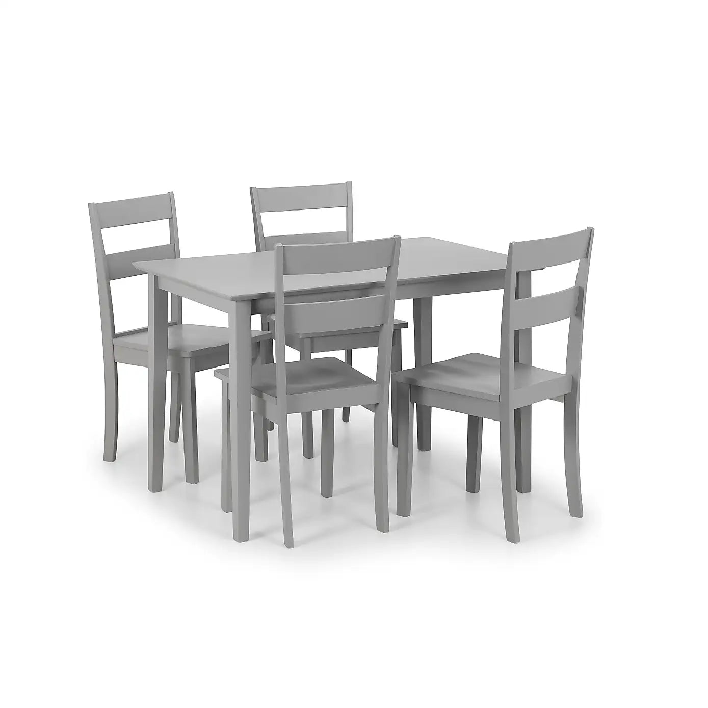 Kobe 4 Seater Rectangular Small Dining Table with 4 Chairs, Grey