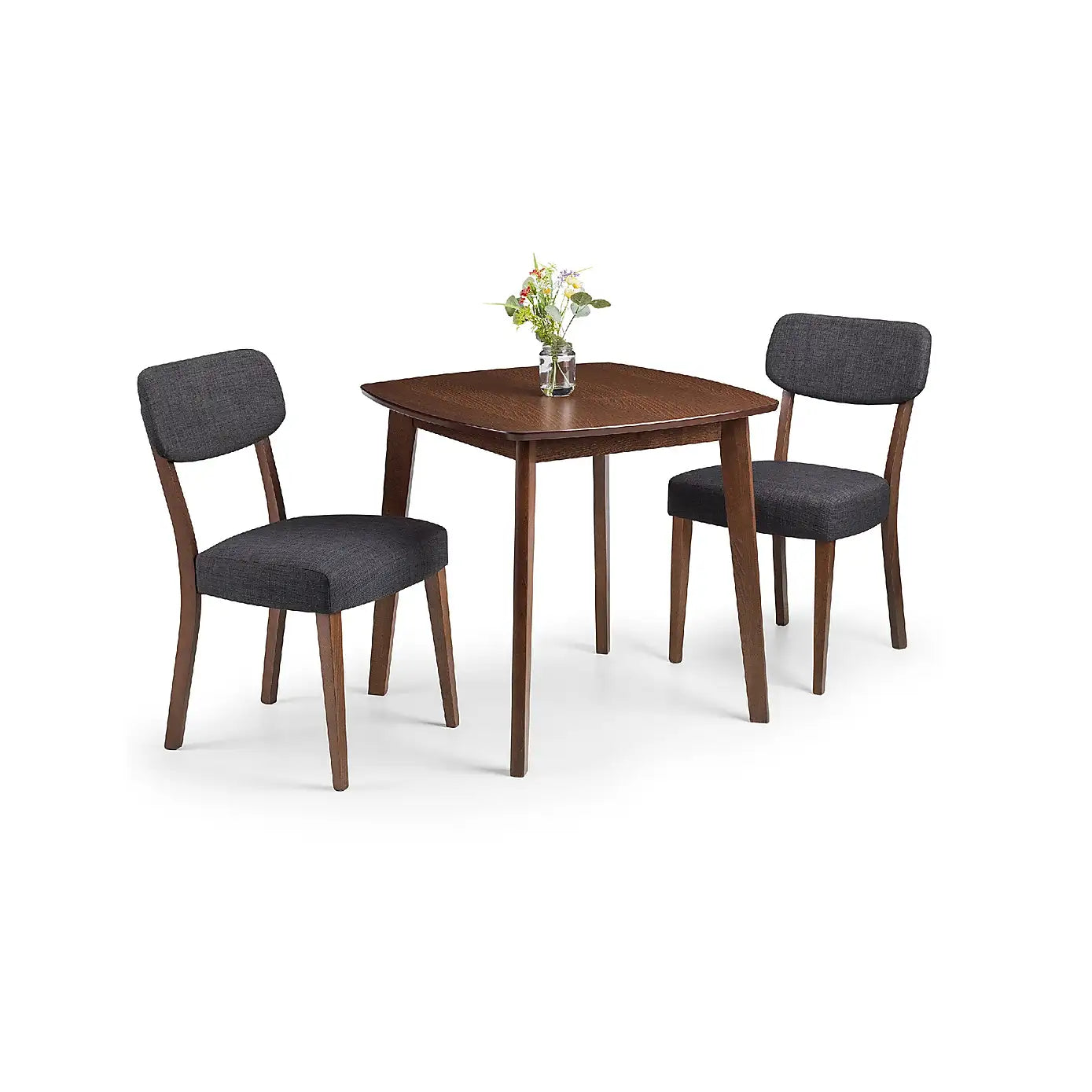 Lennox 2 Seater Square Dining Table with 2 Farringdon Chairs, Beech Wood