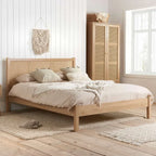 Oslo Croxley Solid Wood Rattan Bed | Mamta Handicraft