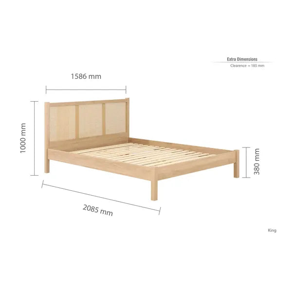 Oslo Croxley Solid Wood Rattan Bed | Mamta Handicraft