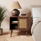 Oslo Solid Wood Wide Bedside Table | Mamta Handicraft