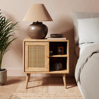 Oslo Solid Wood Wide Bedside Table | Mamta Handicraft