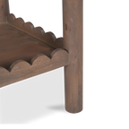 Indiana Scalloped Edge Solid Wood Accent Table – Modern Side Table