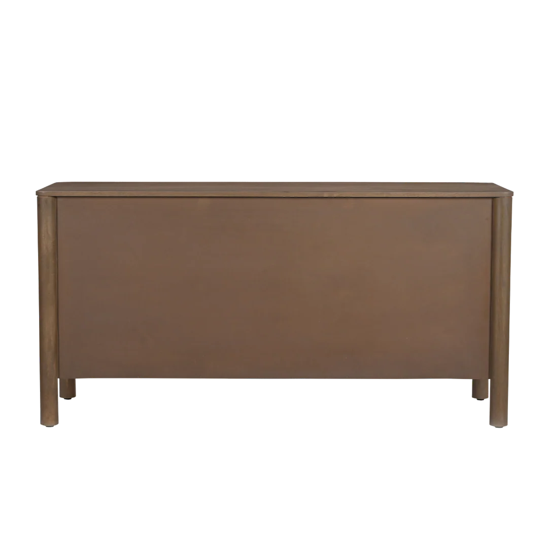 Indiana Scalloped Edge Solid Wood Sideboard – Modern Storage Cabinet