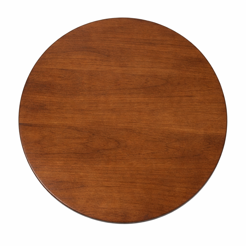 Elegant Mid-Modern Cane Accent Side Table with Wooden Finish & Brass Finish Base