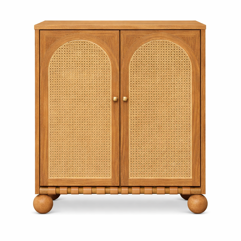 Valencia Rattan Accent Cabinet Side View | Mamta Handicraft