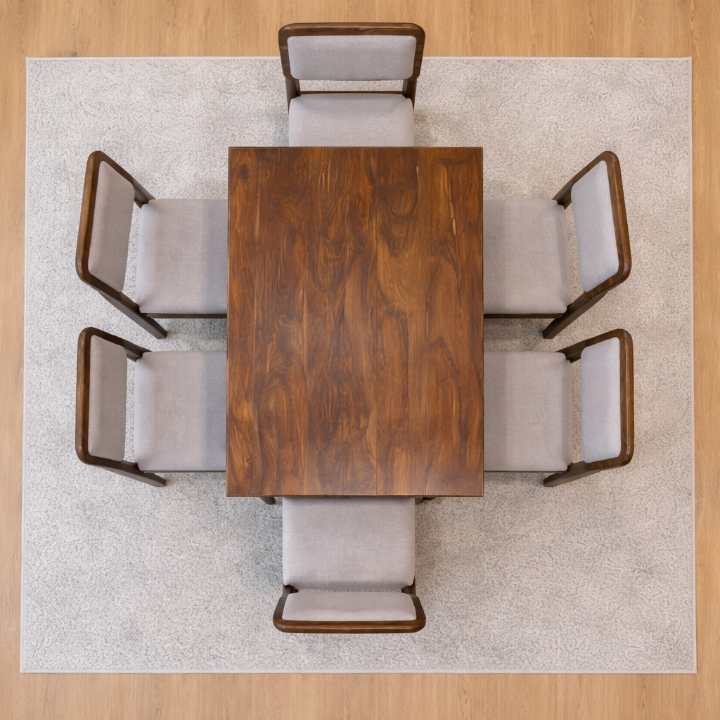 Urban Living Solid Sheesham Wood Six Seater Dining Table Set