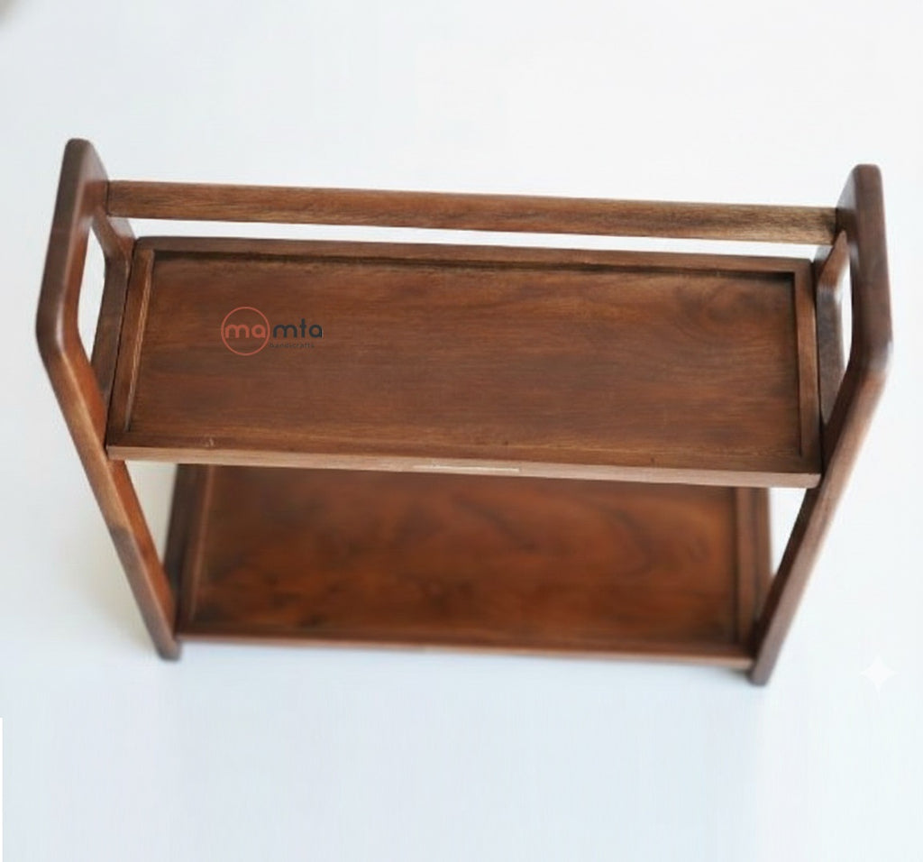 Modern Solid Wood Kitchen Rack-Walnut