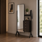 Elegant Wooden Dressing Table with Standing Mirror and Organizer