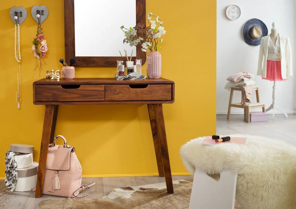 Bangalore  Solid Sheesham Wood Console Table with Drawers