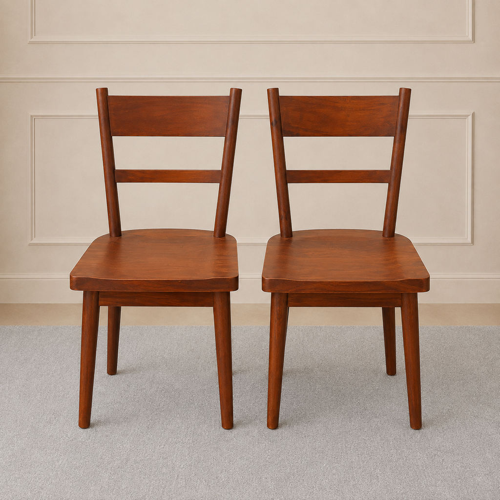 WillowCraft Solid Wood Dining Chair set Of 2