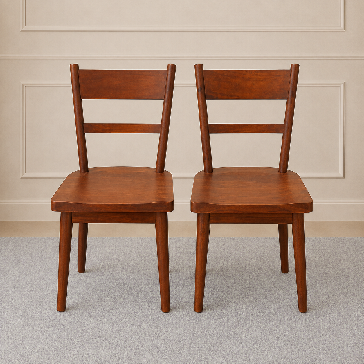 WillowCraft Solid Wood Dining Chair set Of 2