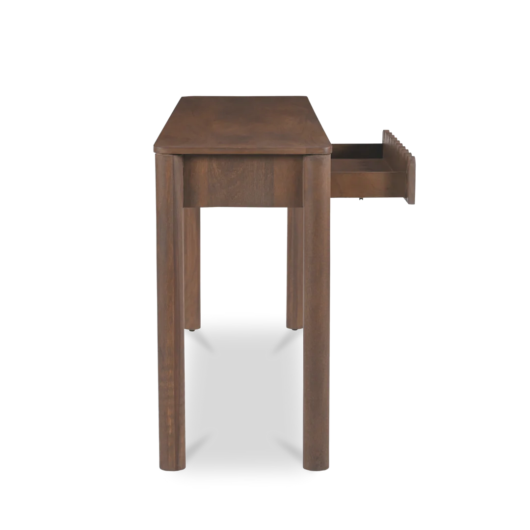 Indiana Scalloped Edge Solid Wood Console Table – Modern Minimalist Design