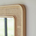 Modern Natural Cane Frame Wall Décor Mirror
