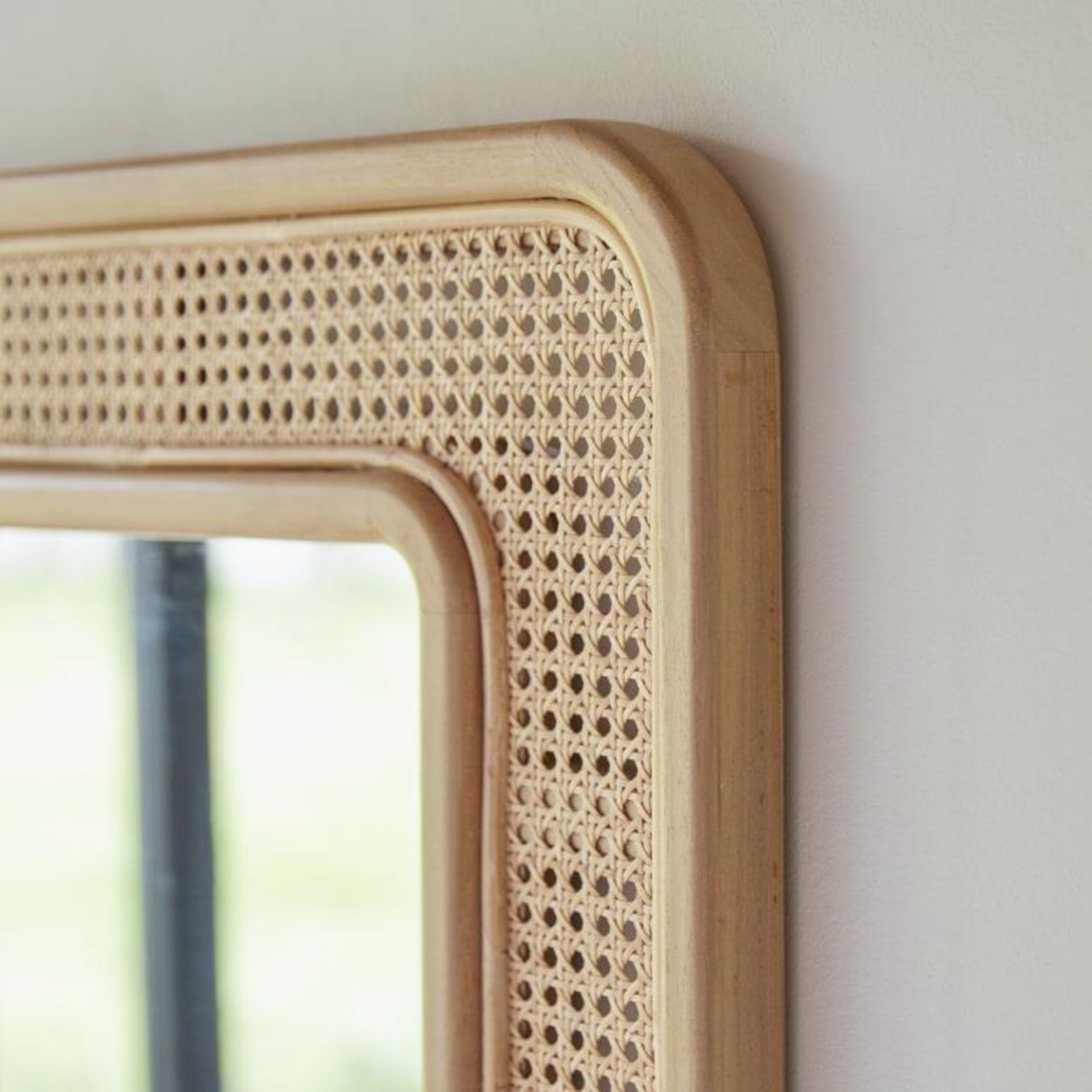 Modern Natural Cane Frame Wall Décor Mirror