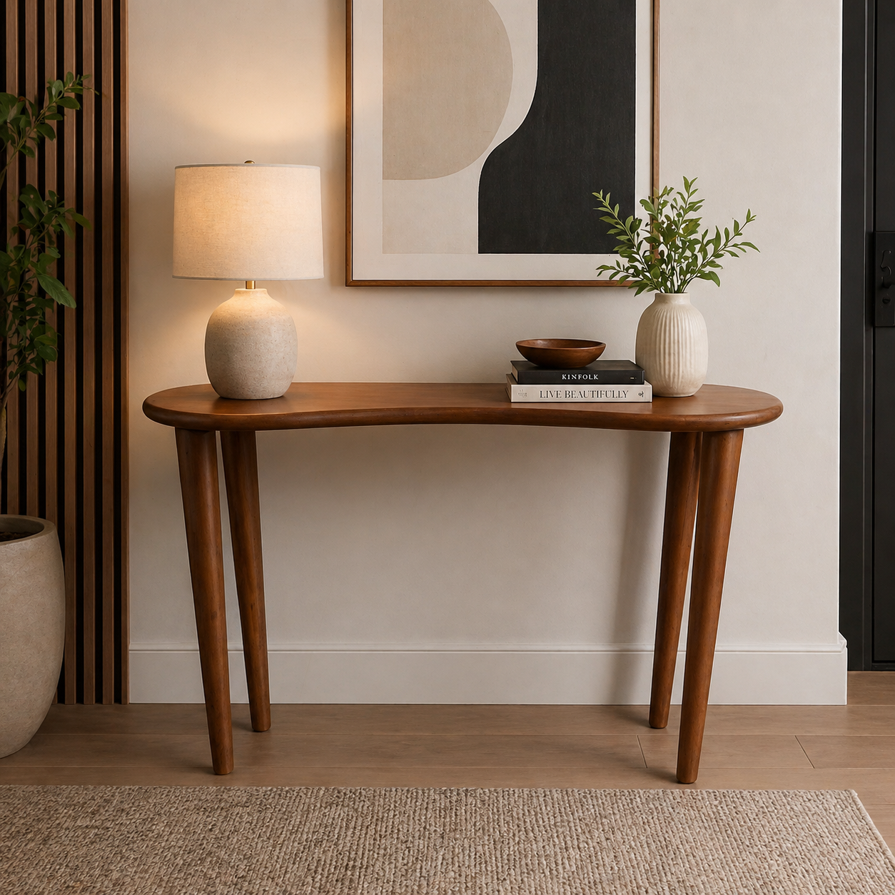 Curved Wooden Console Table Leg Detail | Mamta Handicraft