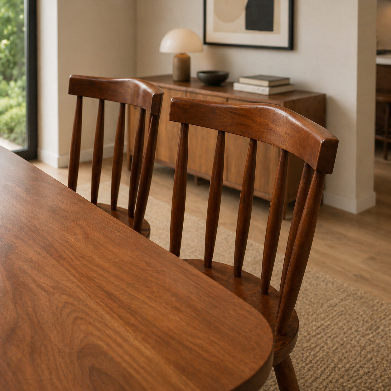 Solid Wood 4 Seater Dining Set Chair Detail | Mamta Handicraft