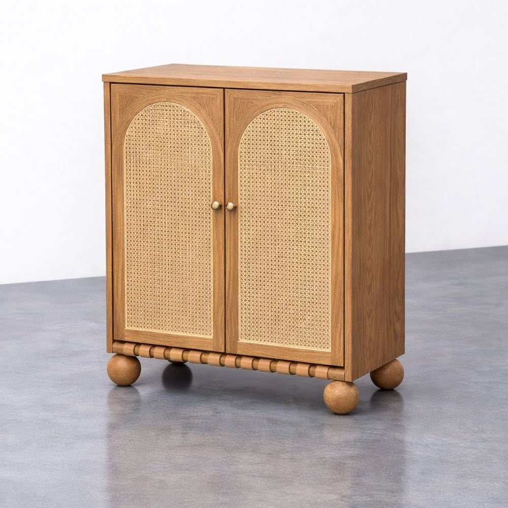 Valencia Rattan Accent Cabinet Arch Detail | Mamta Handicraft