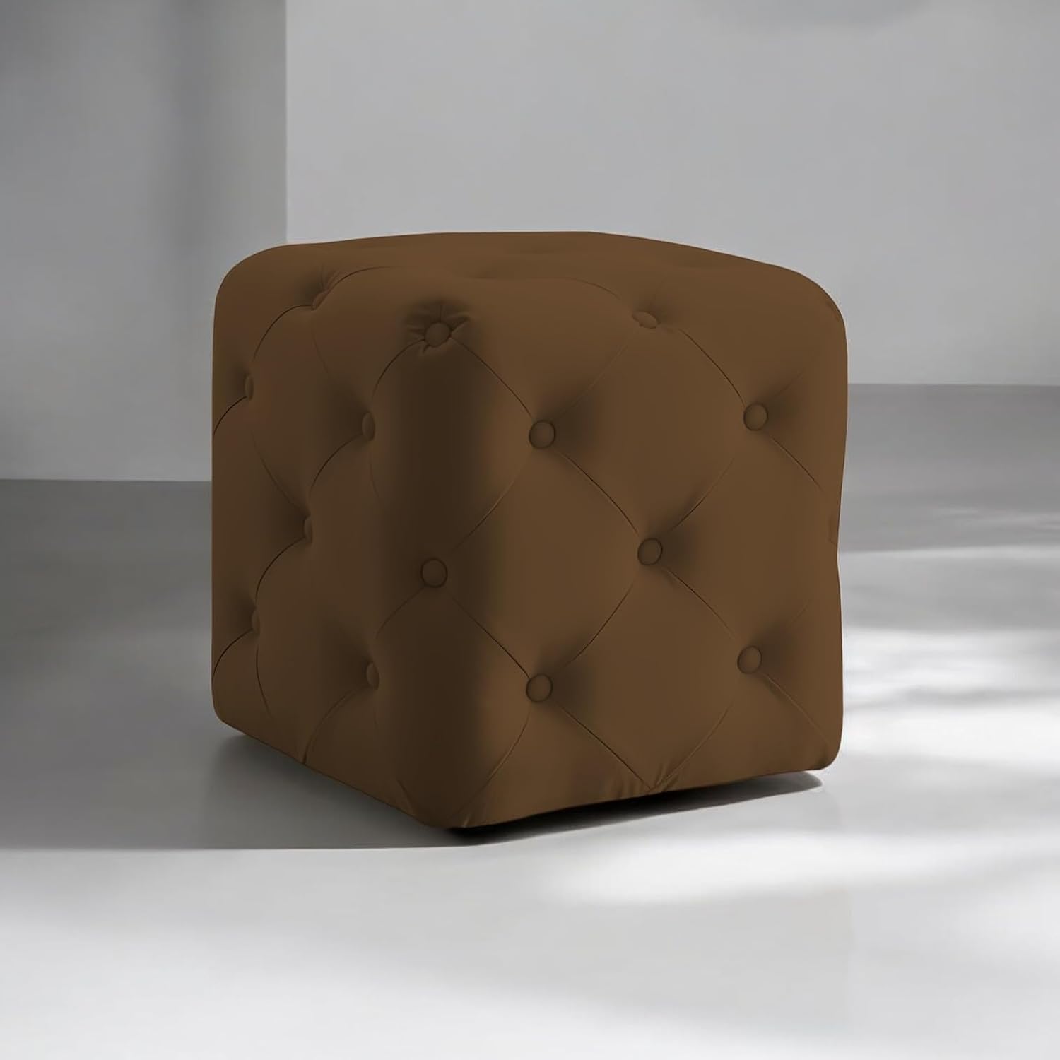 Luxurious Tufted Cube Ottoman