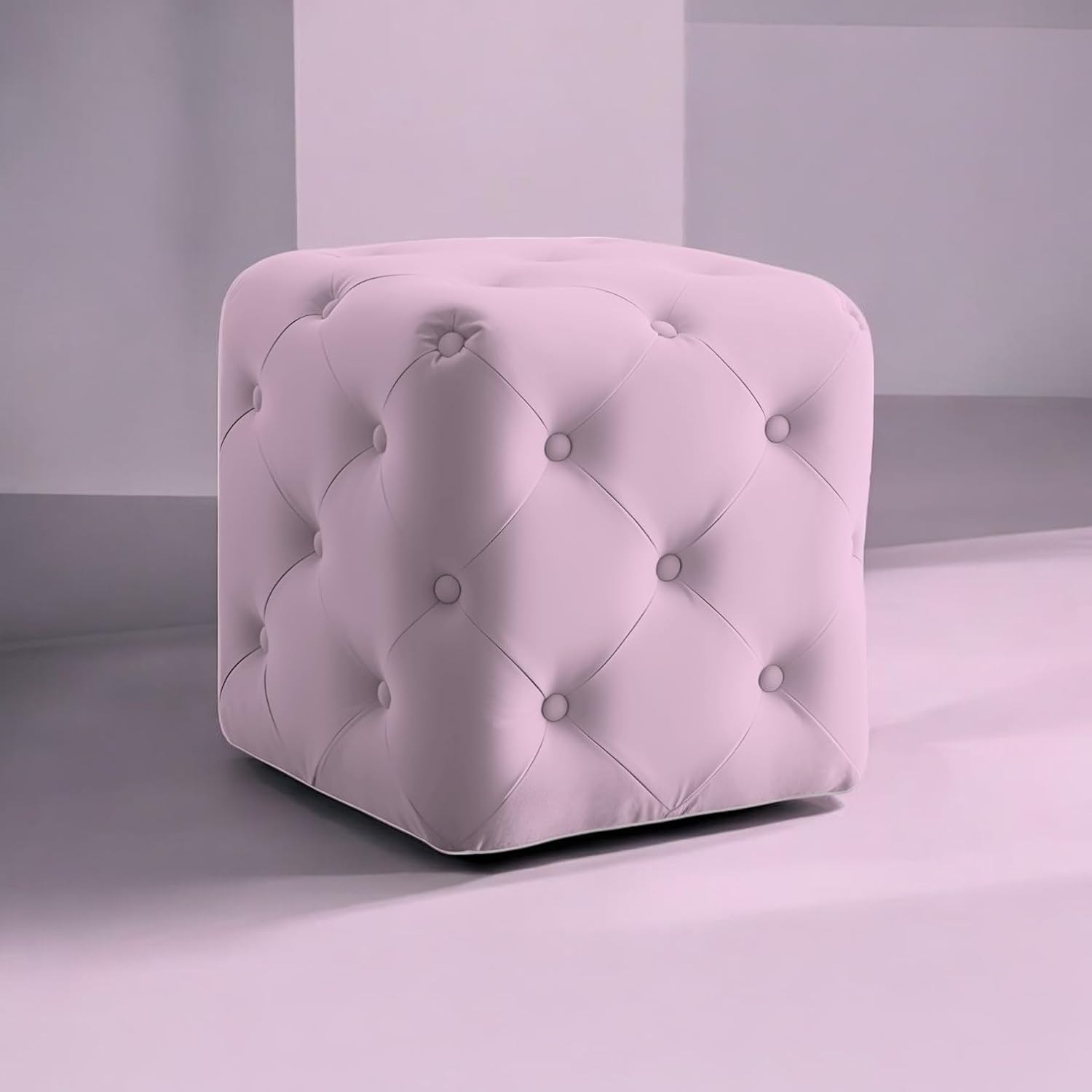 Luxurious Tufted Cube Ottoman