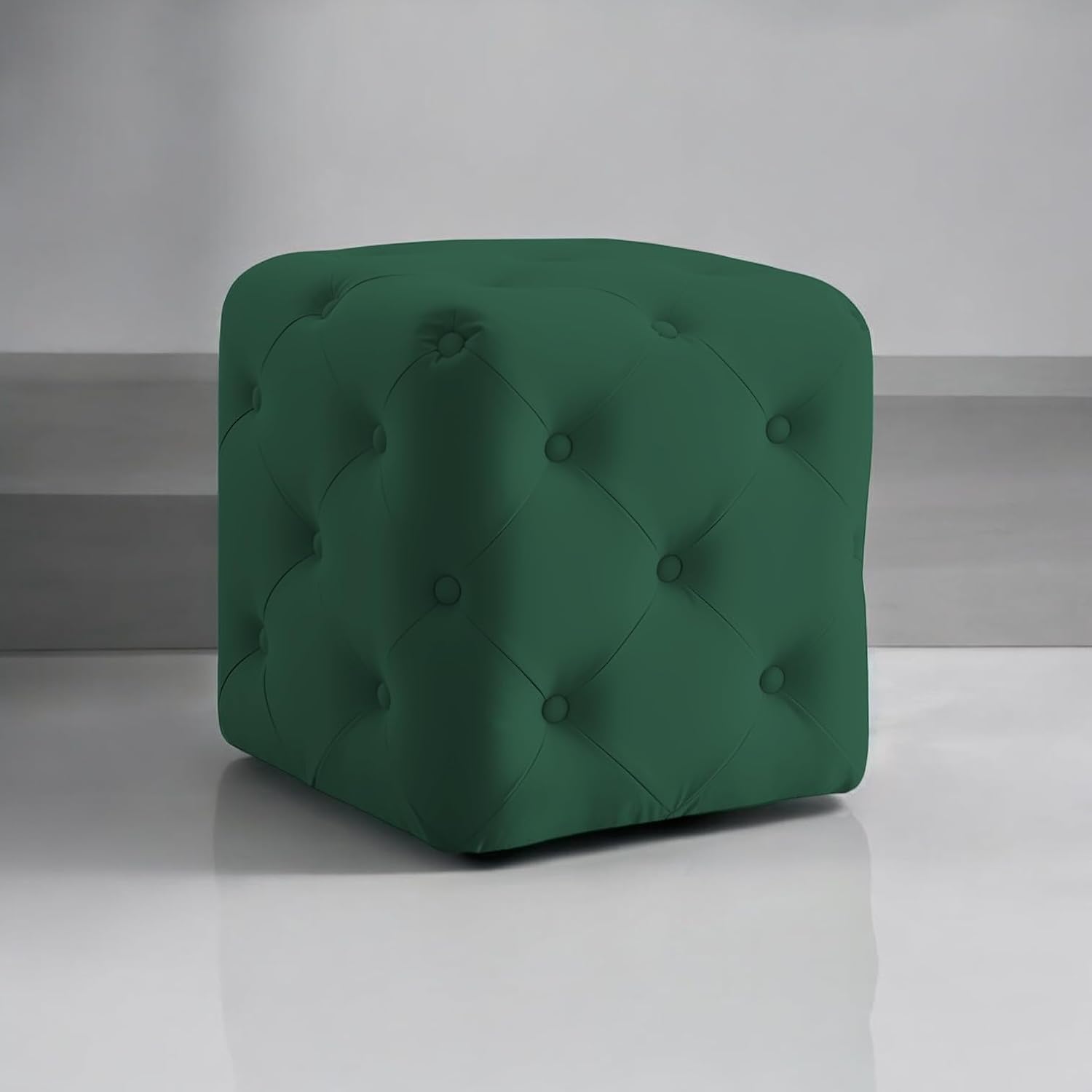 Luxurious Tufted Cube Ottoman