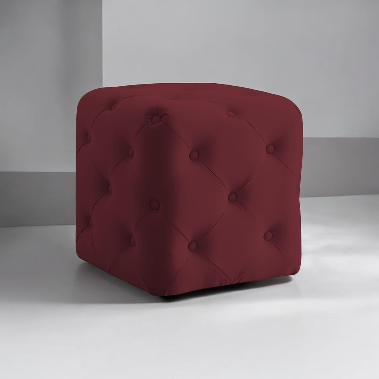 Luxurious Tufted Cube Ottoman