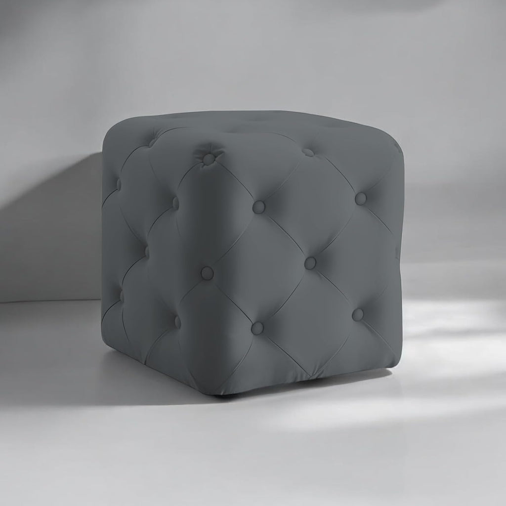 Luxurious Tufted Cube Ottoman