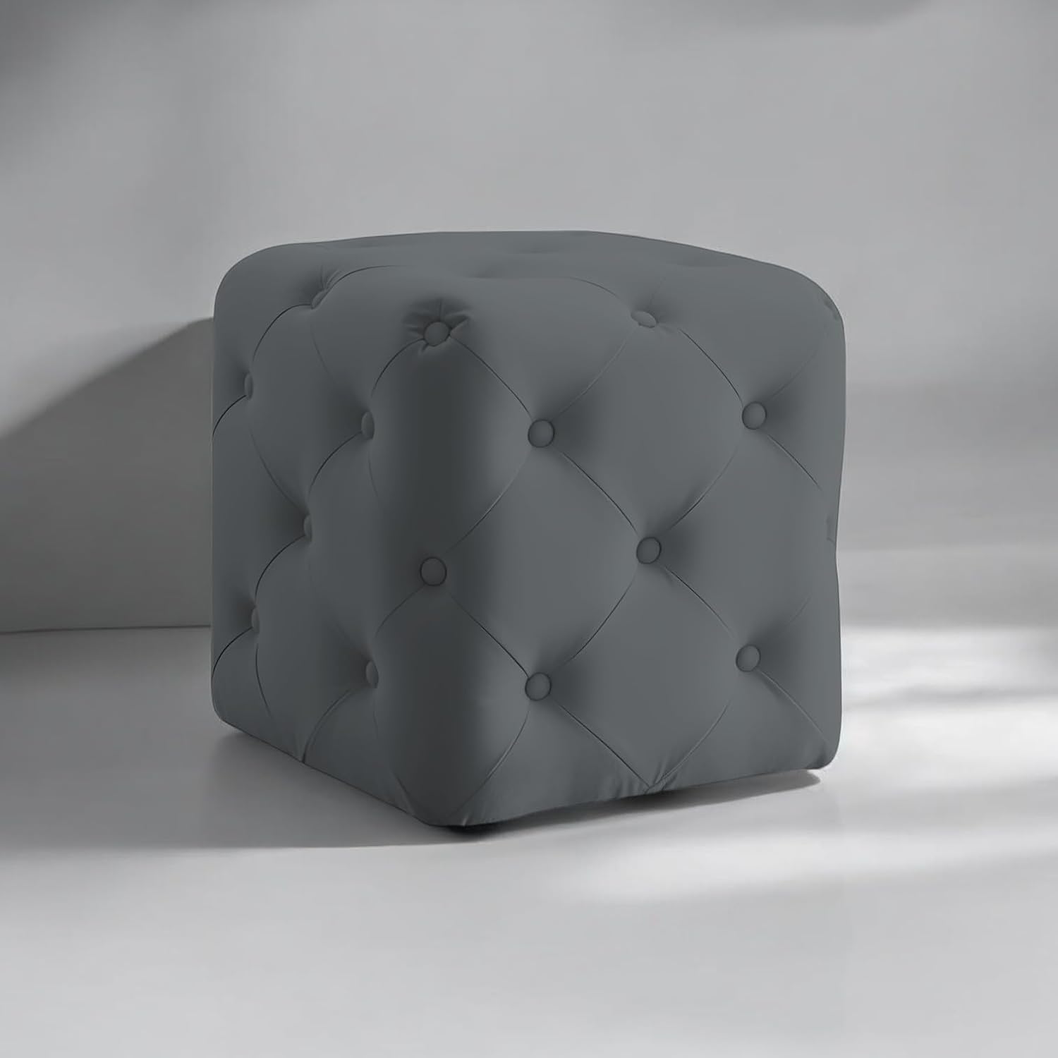 Luxurious Tufted Cube Ottoman