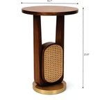 Cane Accent Side Table Living Room Lifestyle | Mamta Handicraft