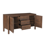 Indiana Scalloped Edge Solid Wood Sideboard – Modern Storage Cabinet