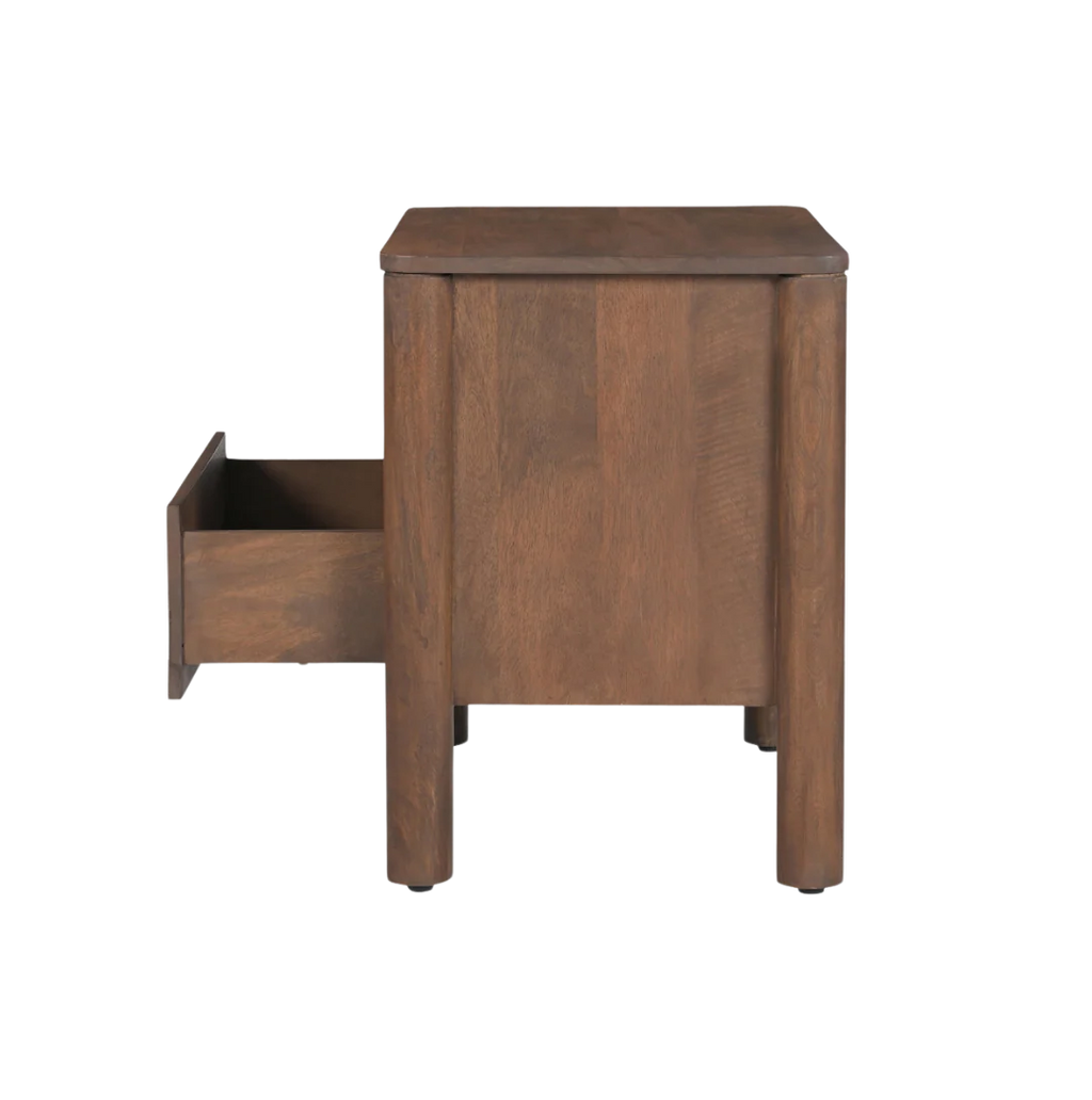 Indiana Scalloped Edge Solid Wood Bedside – Elegant Nightstand
